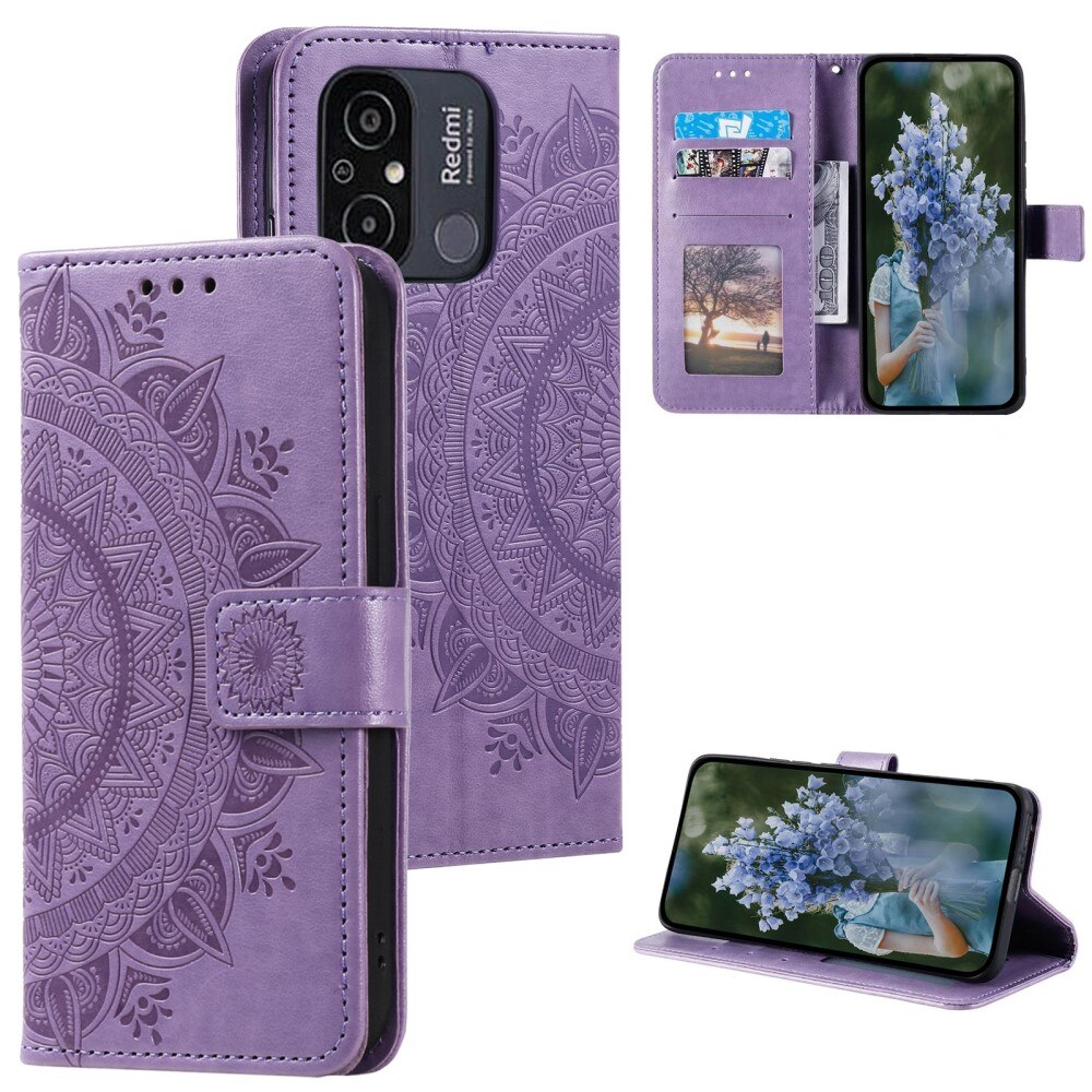 Læderetui Mandala Xiaomi Redmi 12C lila