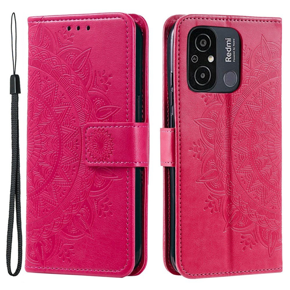 Læderetui Mandala Xiaomi Redmi 12C cerise