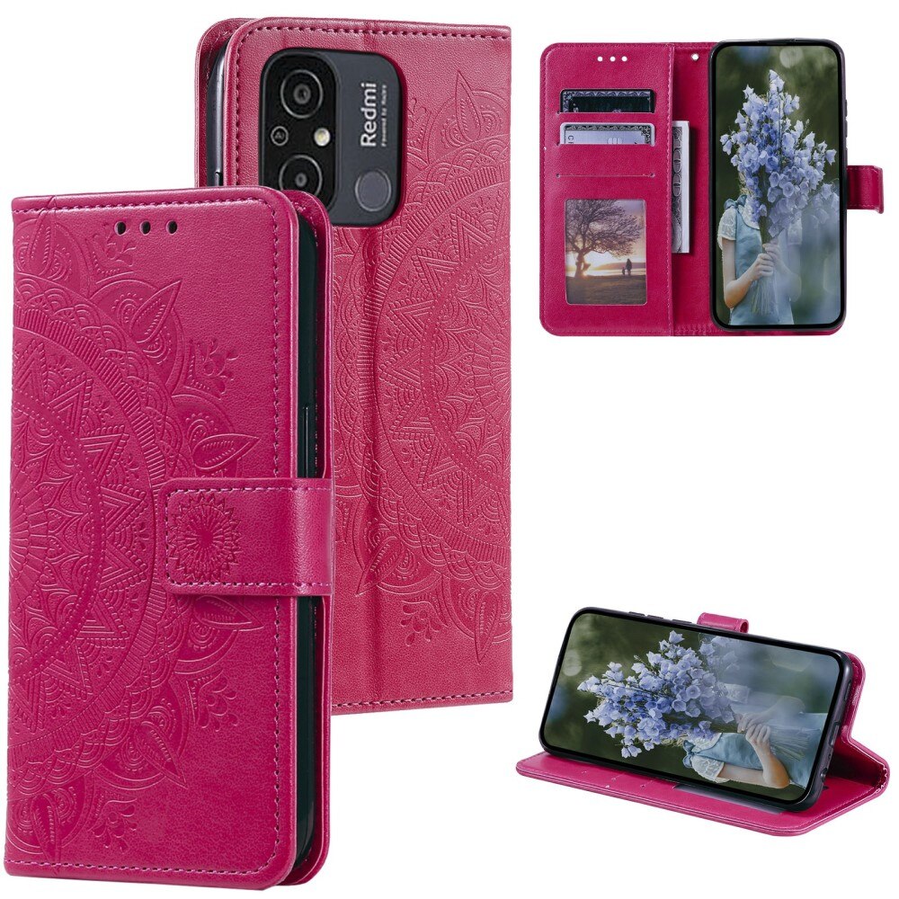 Læderetui Mandala Xiaomi Redmi 12C cerise