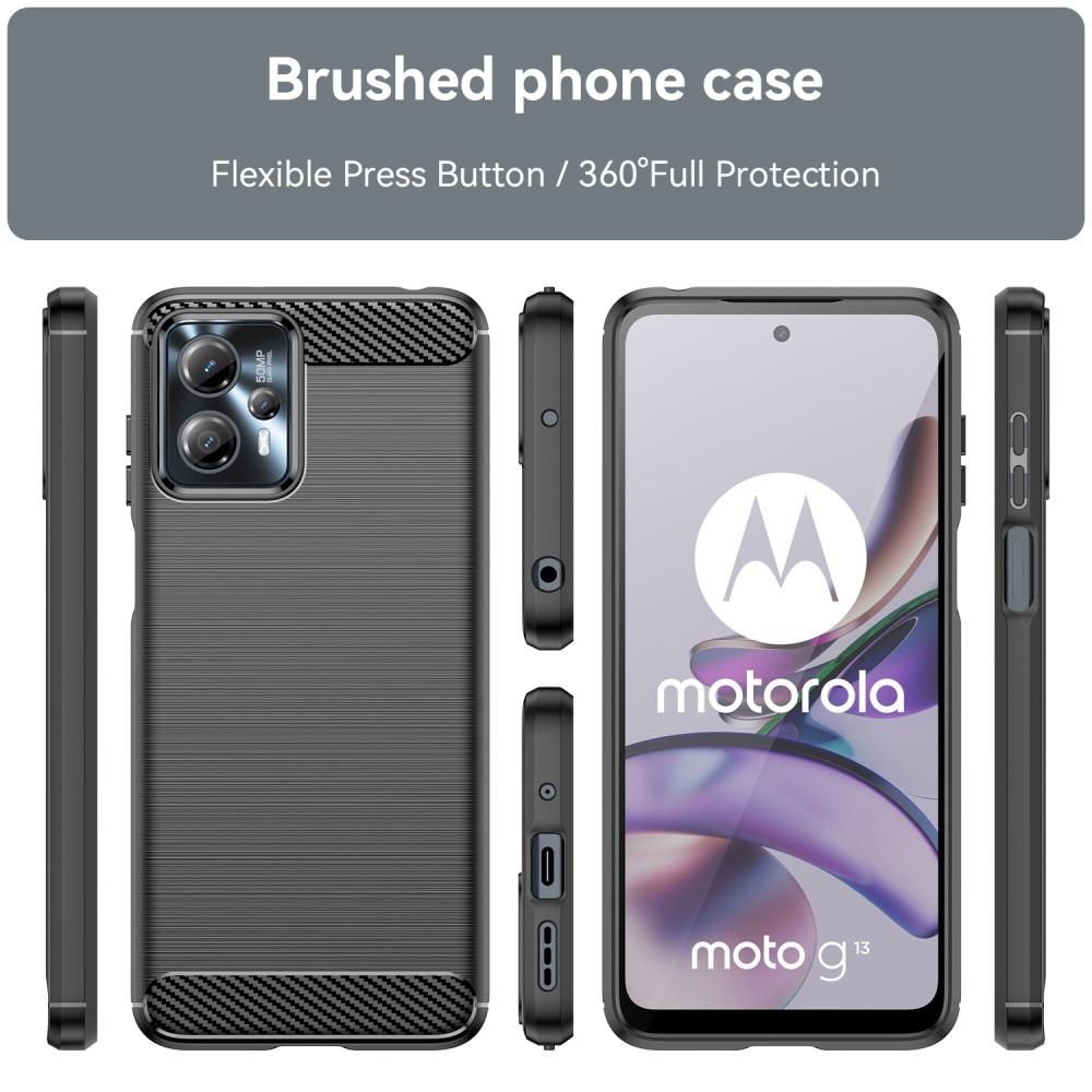 Motorola Moto G23 Cover TPU Brushed Sort