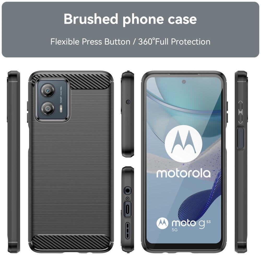 Motorola Moto G53 Cover TPU Brushed Sort