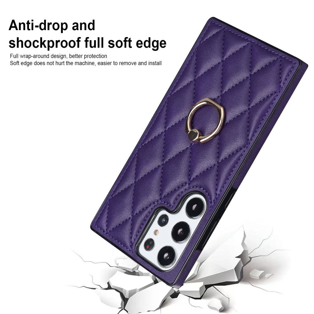 Cover Finger Ring Samsung Galaxy S23 Ultra Quilted lila