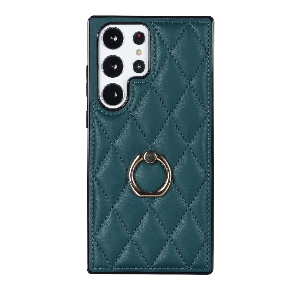 Cover Finger Ring Samsung Galaxy S23 Ultra Quilted grøn