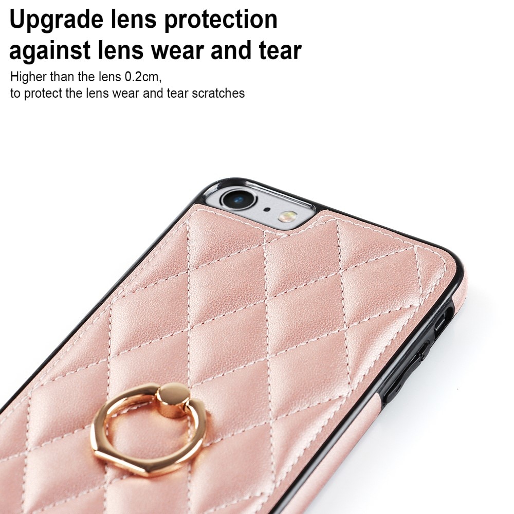 Cover Finger Ring iPhone 7 Quilted rose guld