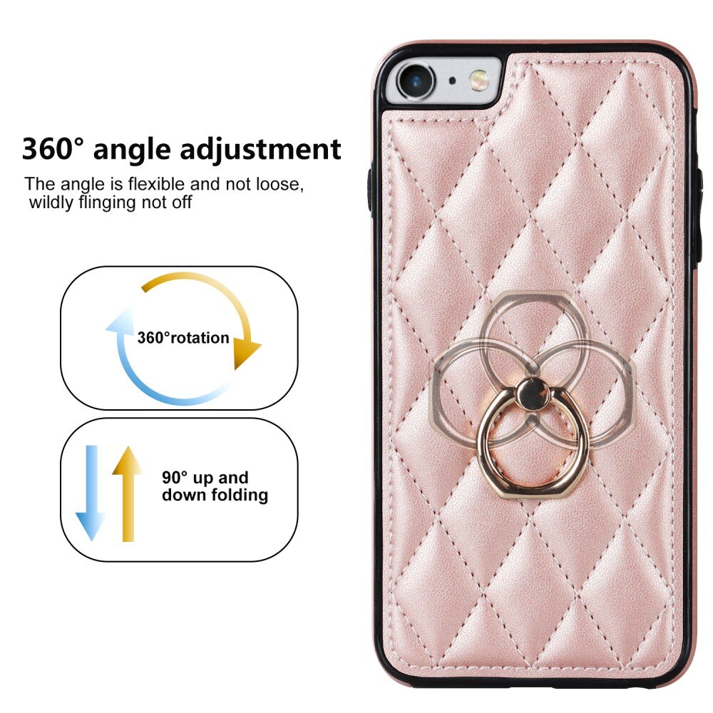 Cover Finger Ring iPhone SE (2020) Quilted rose guld