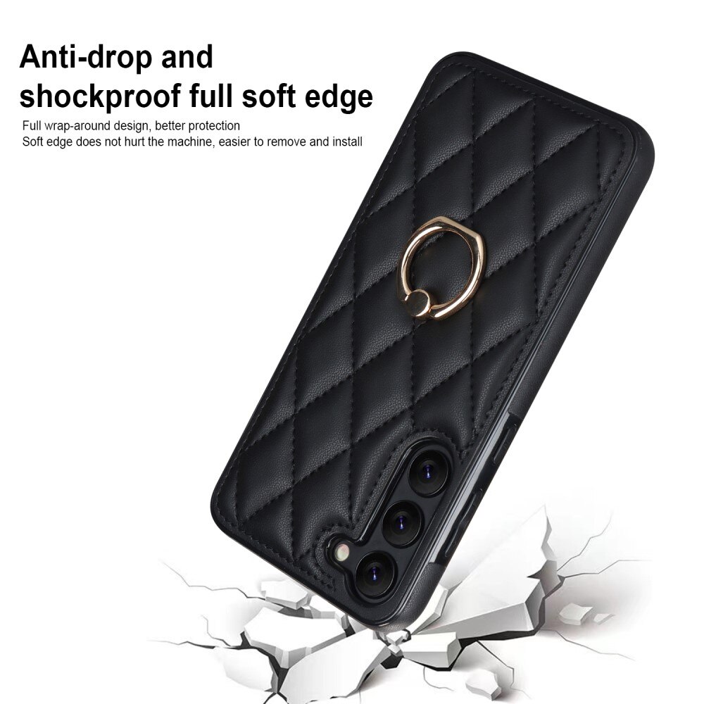 Cover Finger Ring Samsung Galaxy S23 Quilted sort