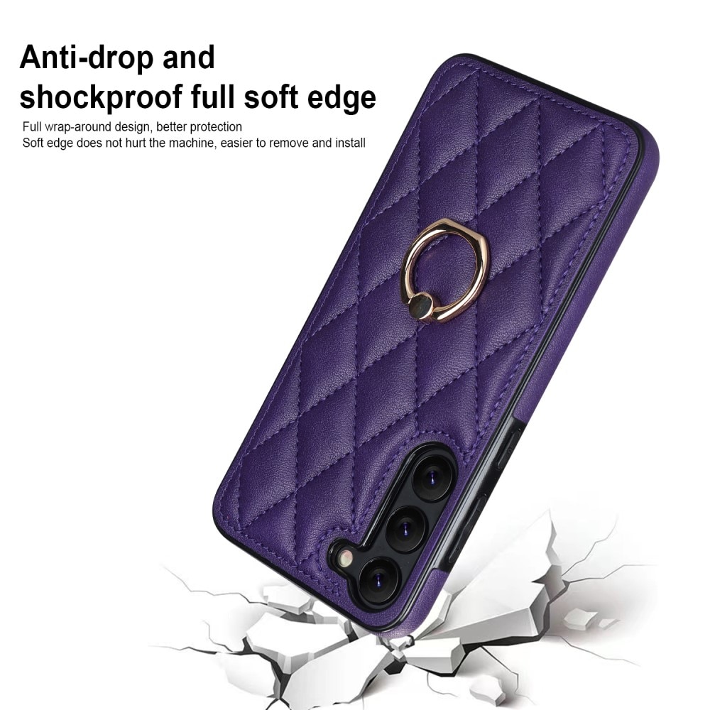 Cover Finger Ring Samsung Galaxy S23 Plus Quilted lila