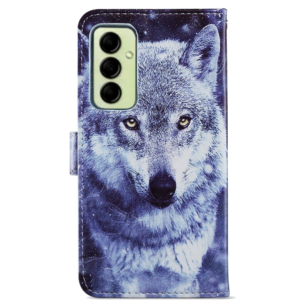 Mobiltaske Samsung Galaxy A14 blå ulv