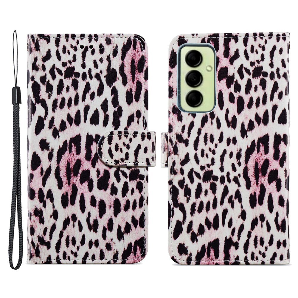 Mobiltaske Samsung Galaxy A14 lyserød leopard