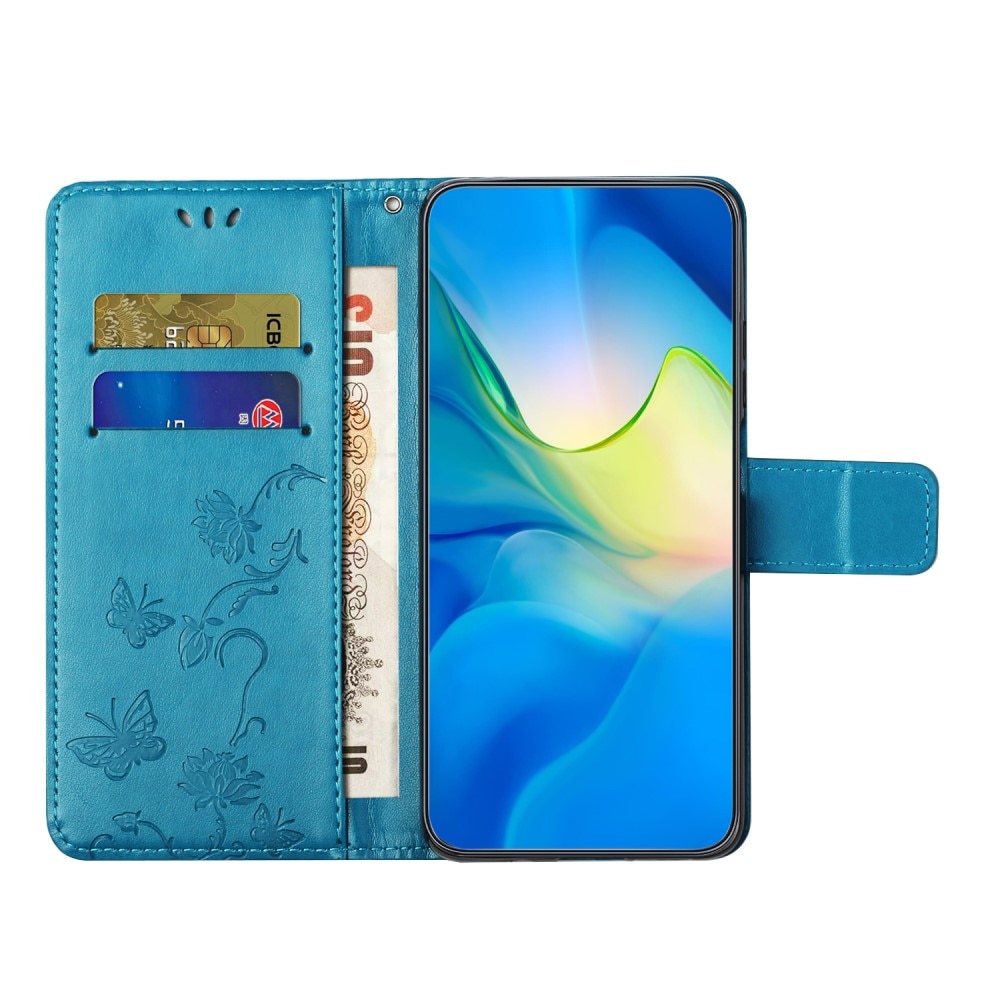 Læderetui Sommerfugle Samsung Galaxy A24 blå