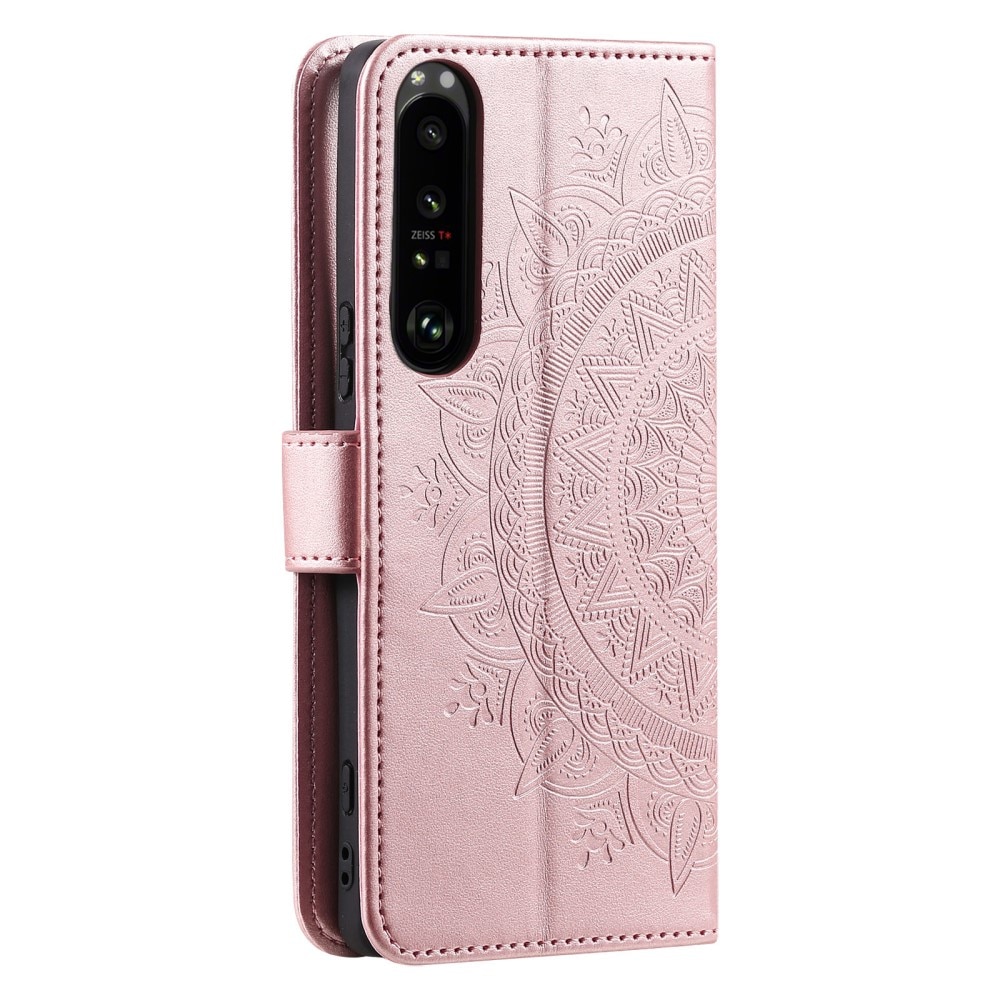 Læderetui Mandala Sony Xperia 1 V rose guld