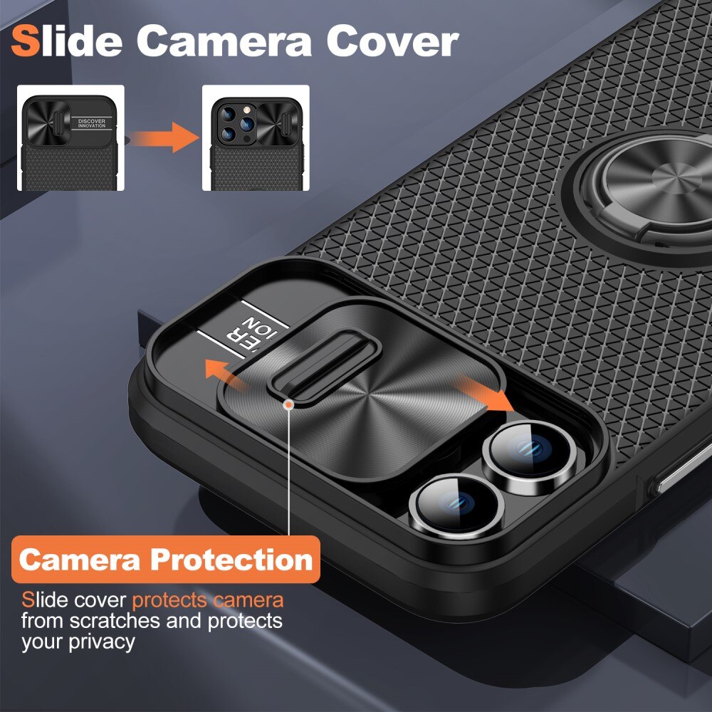 TPU Cover Kamerabeskyttelse + Ring iPhone 13 Pro Max sort