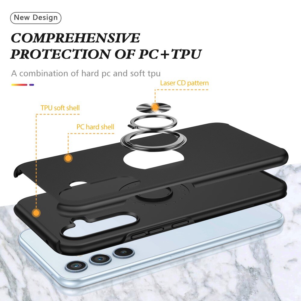 TPU Cover Finger Ring Kickstand Samsung Galaxy A54 sort