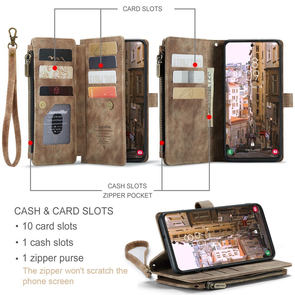 Zipper Wallet Samsung Galaxy S23 Plus Brun
