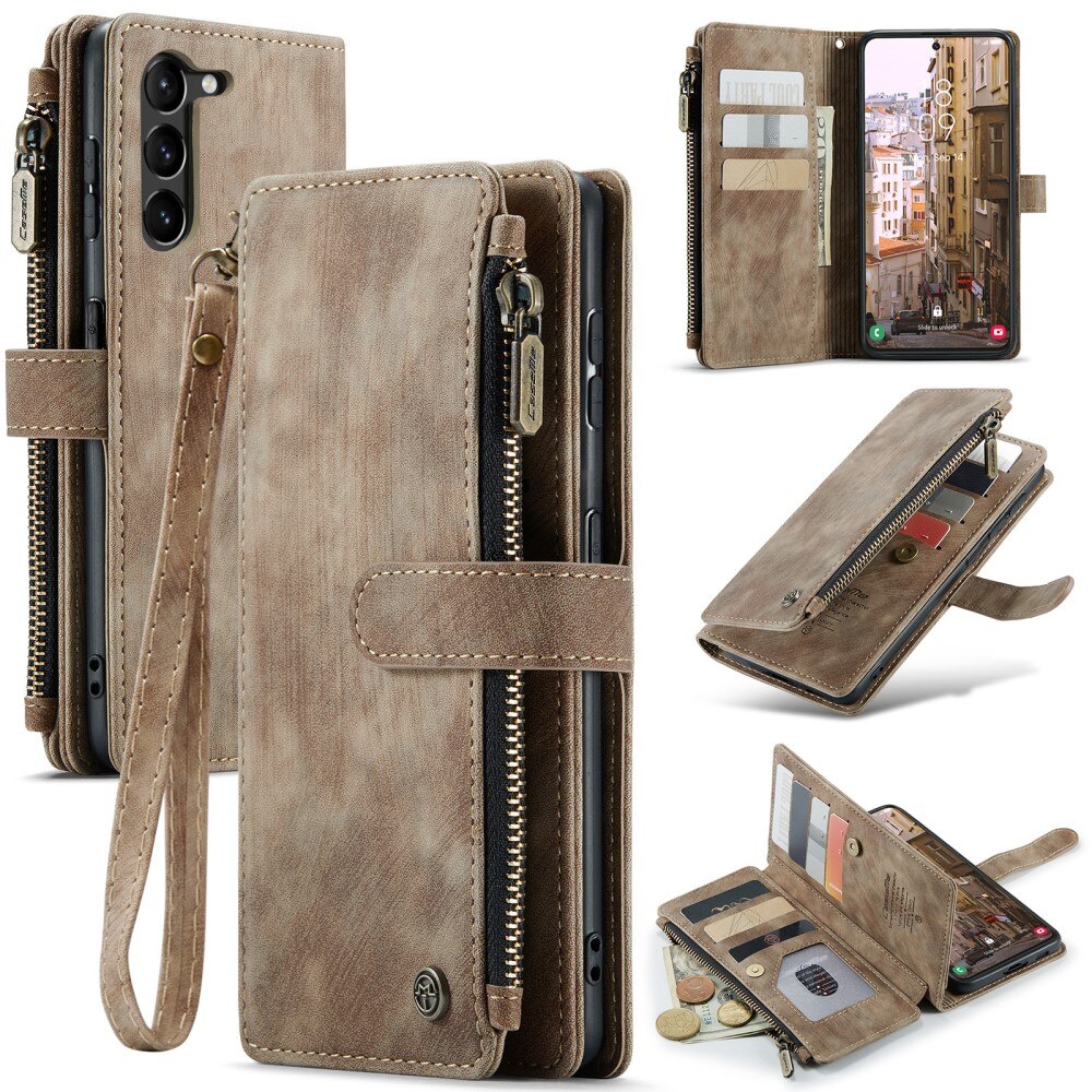 Zipper Wallet Samsung Galaxy S23 Plus Brun