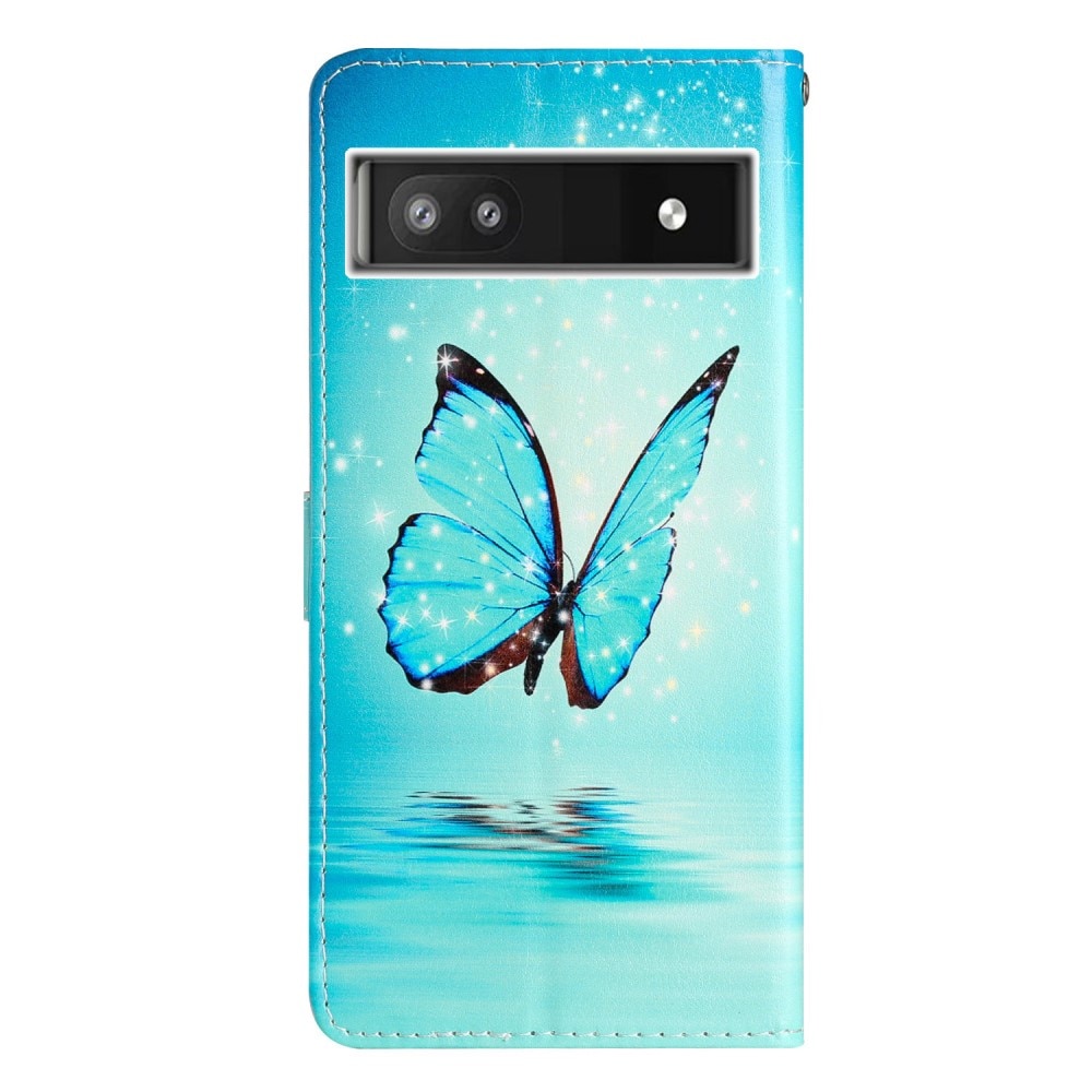 Mobiltaske Google Pixel 6a blå sommerfugle