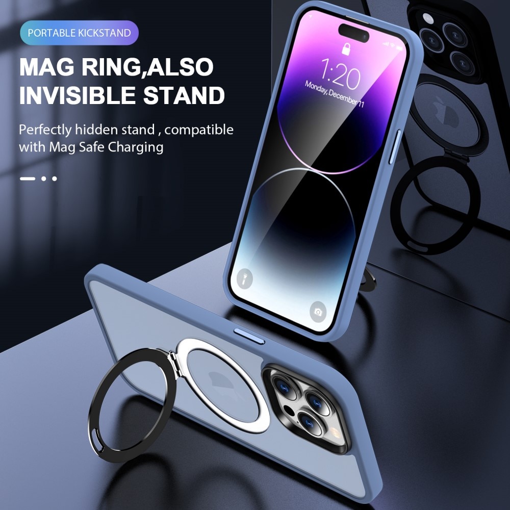 Hybridcover MagSafe Ring iPhone 15 Pro Blå