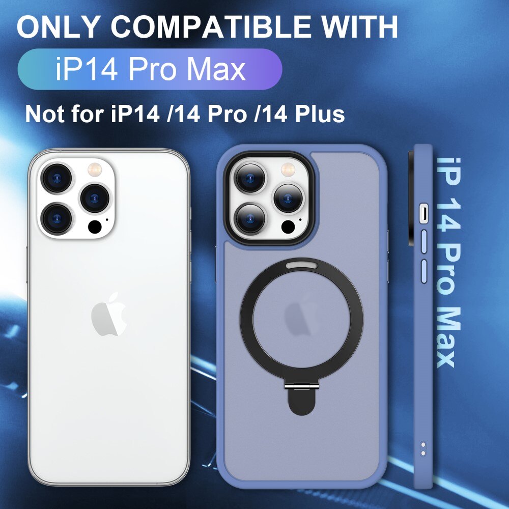 Hybridcover MagSafe Ring iPhone 14 Pro Blå