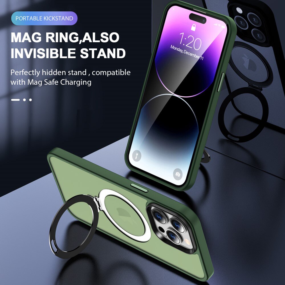 Hybridcover MagSafe Ring iPhone 15 Pro Max Grøn
