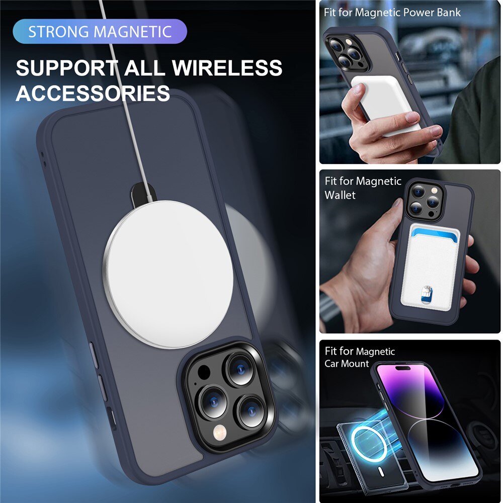 Hybridcover Magnetic Ring iPhone 15 Pro Max Blå