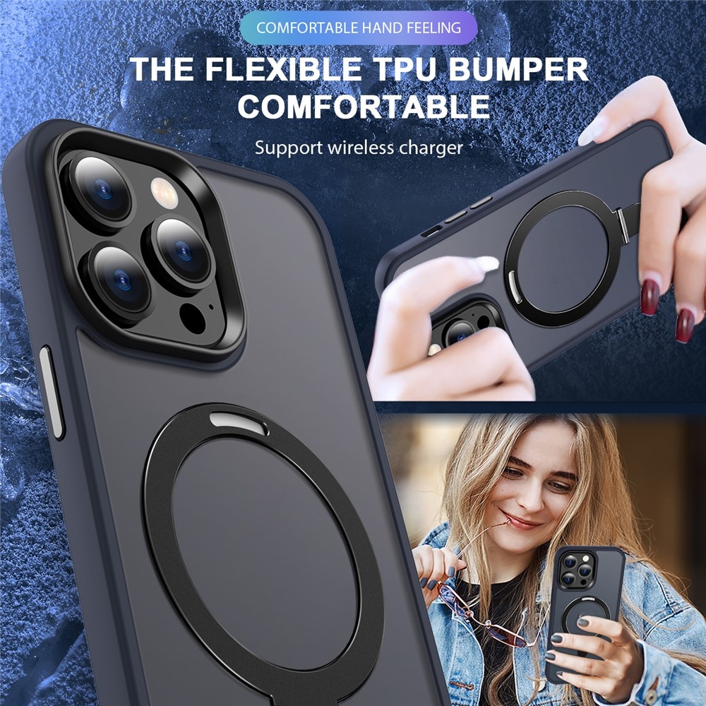 Hybridcover Magnetic Ring iPhone 15 Pro Max Blå