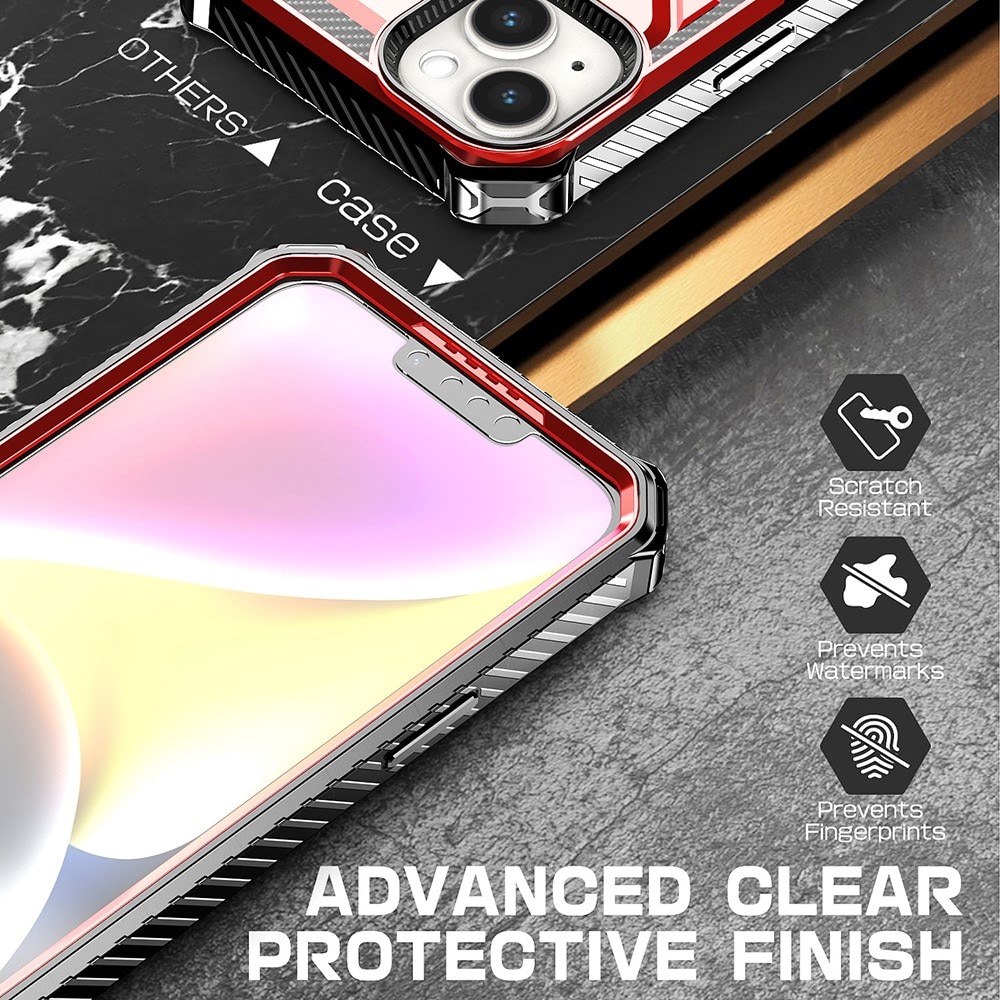 Hybridcover Tech MagSafe Ring iPhone 14 rød