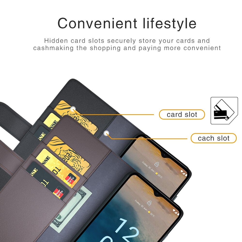 Ægte Læderetui Nokia G22 sort