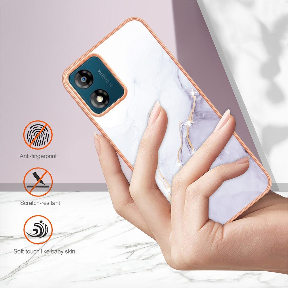 TPU Cover Motorola Moto E13 hvid marmor