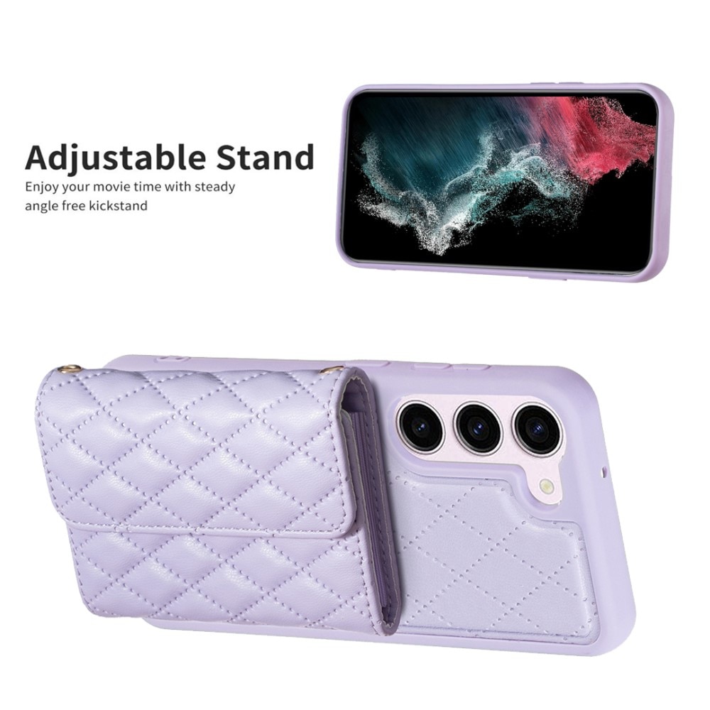 Tegnebog Cover med sidelomme Quilted Samsung Galaxy S23 lila