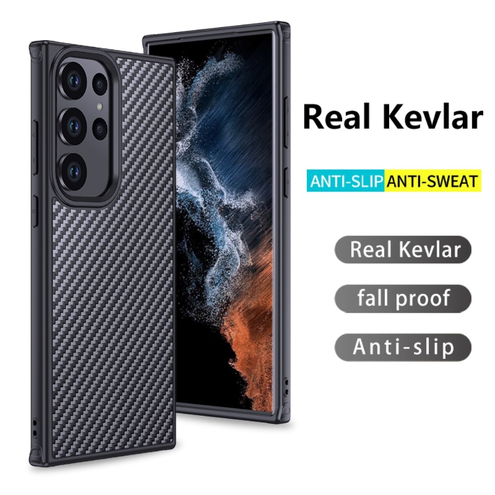 Hybridcover Kevlar MagSafe Samsung Galaxy S23 Ultra kulfiber