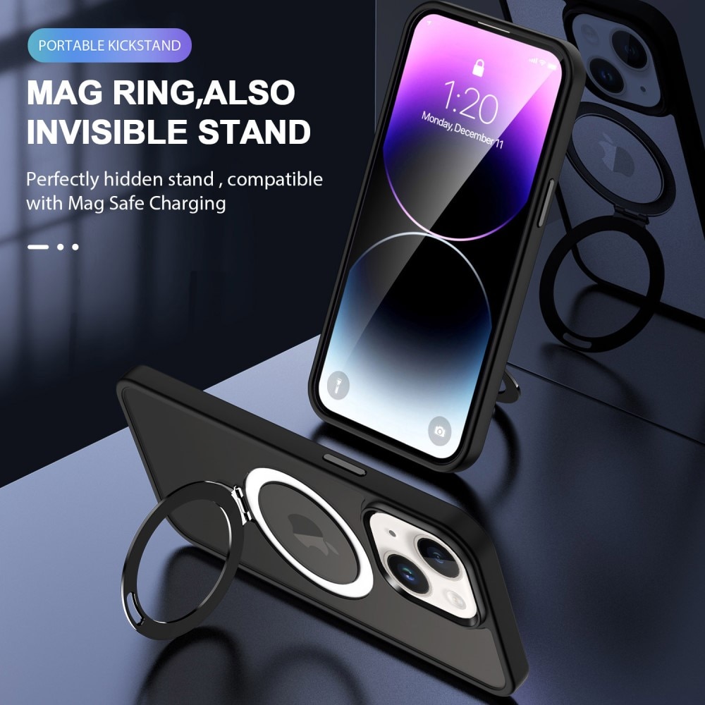 Hybridcover MagSafe Ring iPhone 14 sort
