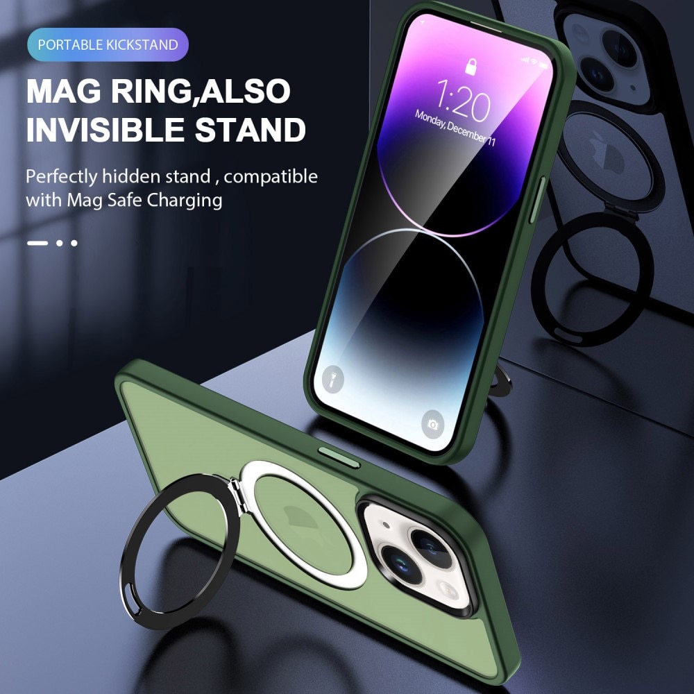 Hybridcover MagSafe Ring iPhone 14 grøn