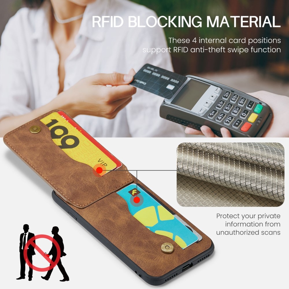 Multi-slot RFID blocking Cover iPhone 11 brun