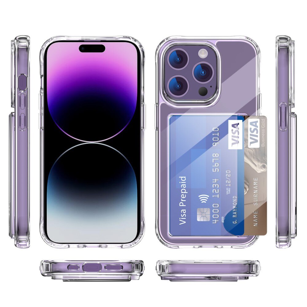 Hybridcover Kortholder iPhone 14 Pro Max gennemsigtig