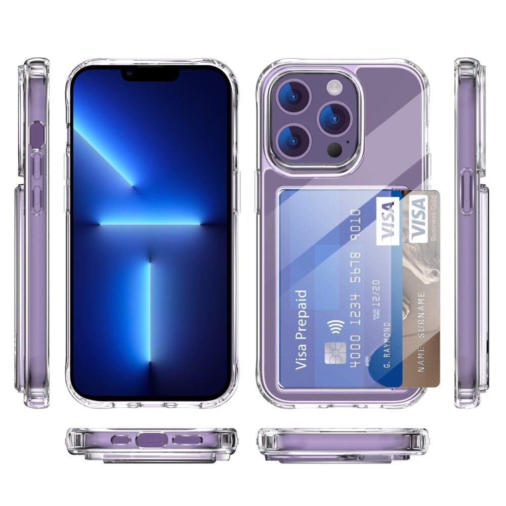 Hybridcover Kortholder iPhone 13 Pro Max gennemsigtig