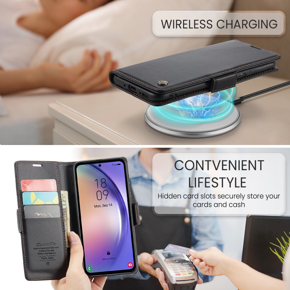 RFID blocking Slim Pung Etui Samsung Galaxy A54 Sort