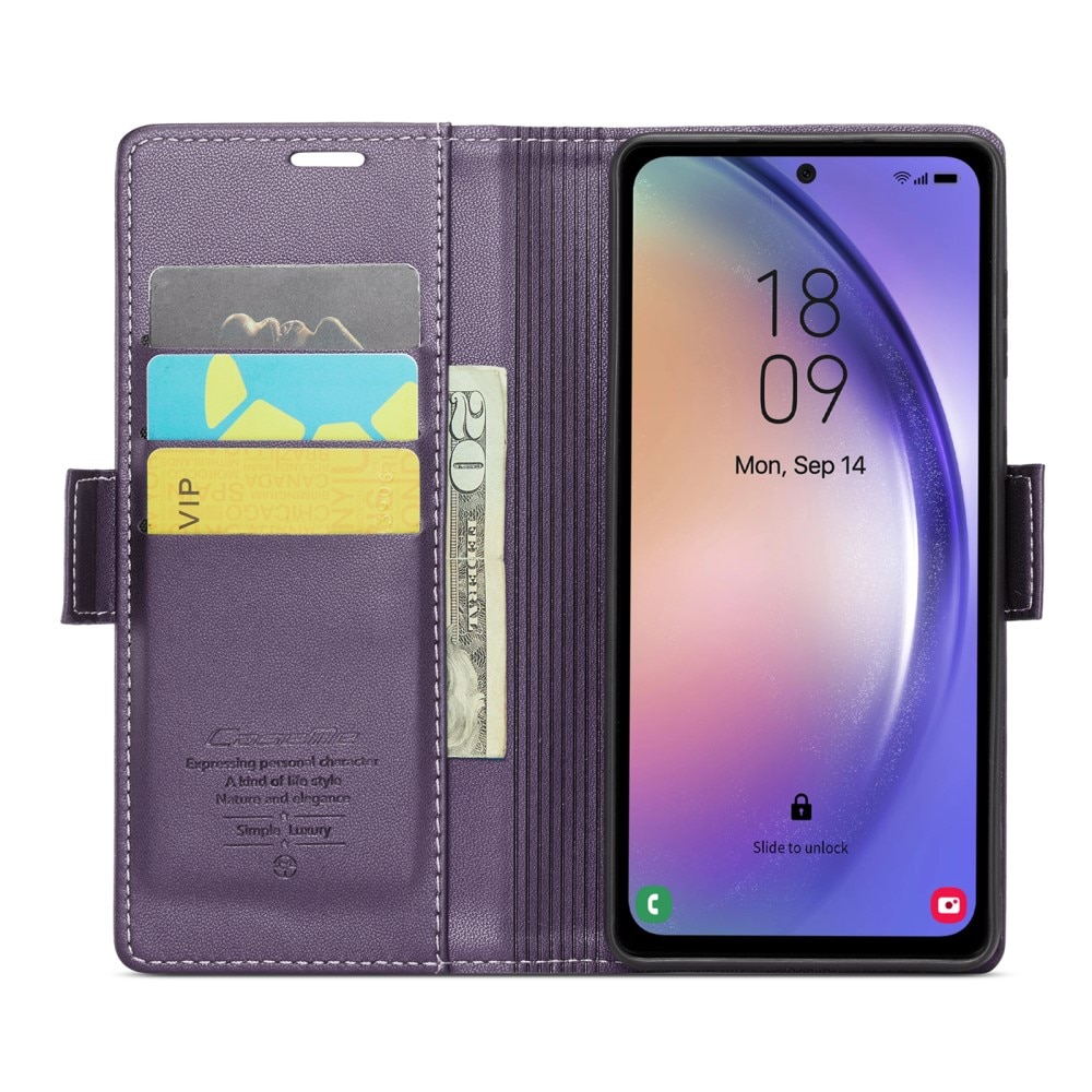 RFID blocking Slim Pung Etui Samsung Galaxy A54 lila