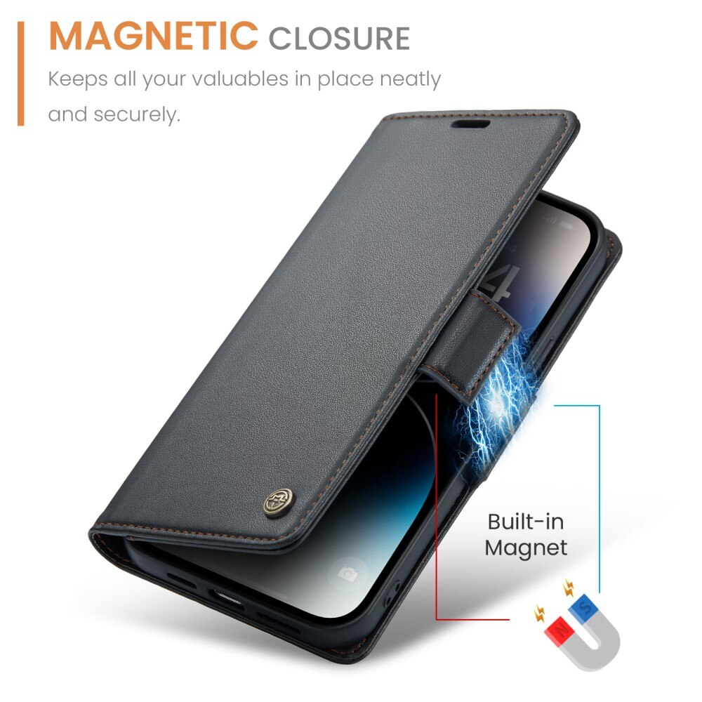 RFID blocking Slim Pung Etui Apple iPhone 14 Pro Sort