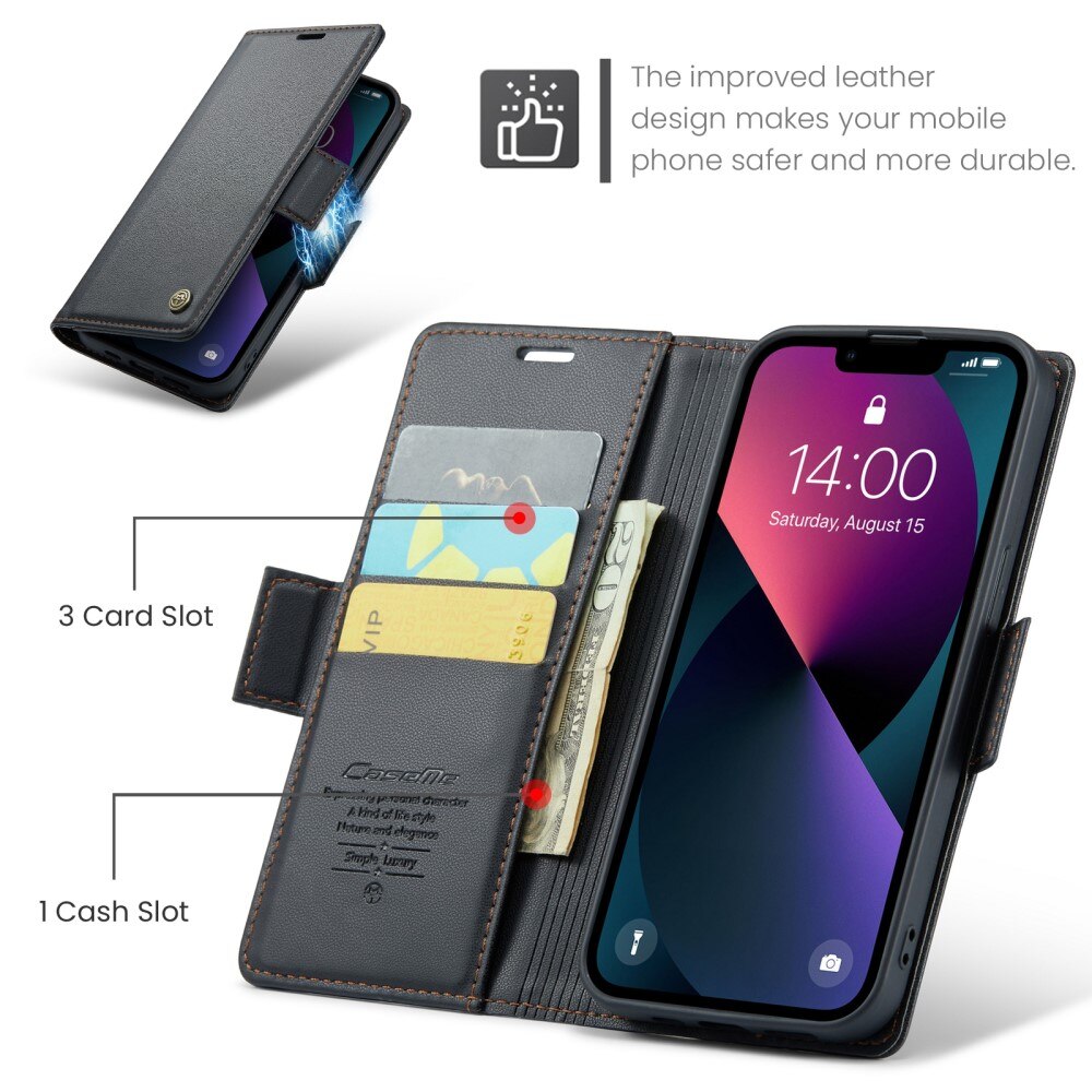 RFID blocking Slim Pung Etui iPhone 13 sort