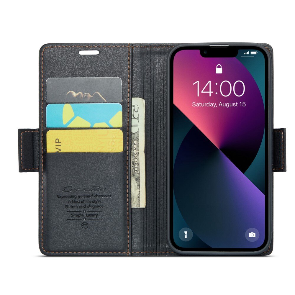 RFID blocking Slim Pung Etui iPhone 13 sort