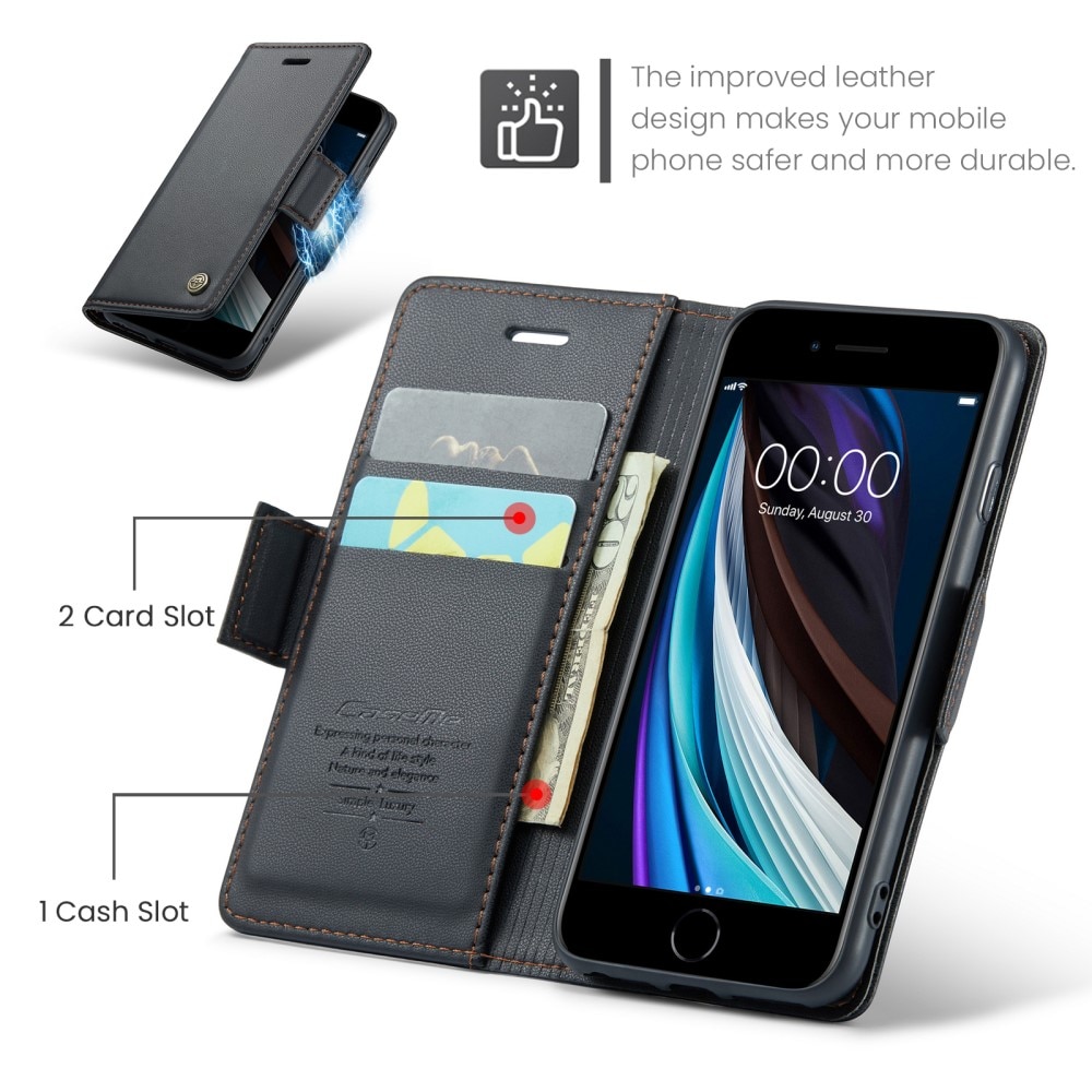 RFID blocking Slim Pung Etui iPhone SE (2020) sort