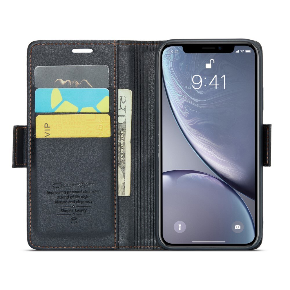 RFID blocking Slim Pung Etui iPhone Xr Sort