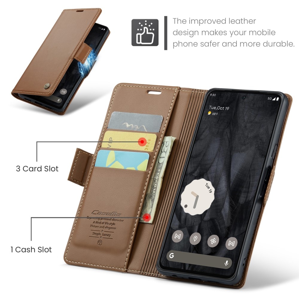 RFID blocking Slim Pung Etui Google Pixel 8 Pro brun