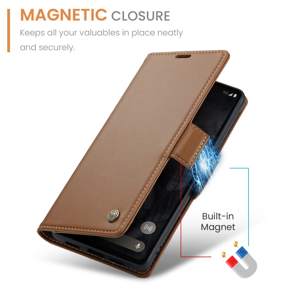 RFID blocking Slim Pung Etui Google Pixel 8 Pro brun