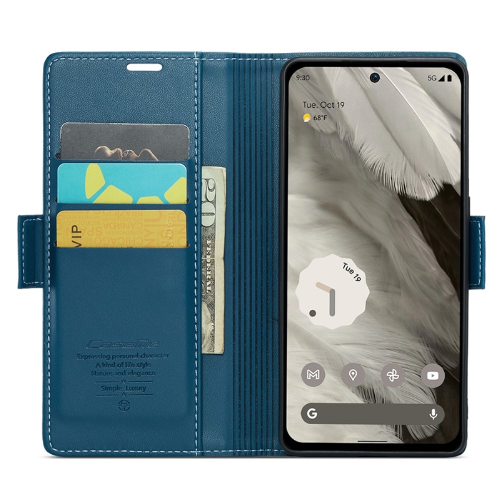 RFID blocking Slim Pung Etui Google Pixel 8 blå