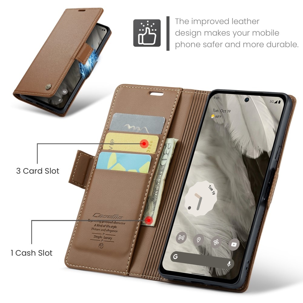 RFID blocking Slim Pung Etui Google Pixel 8 brun