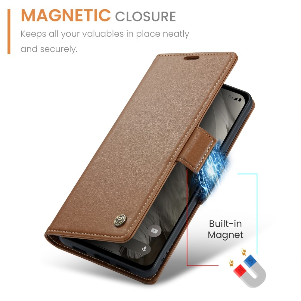 RFID blocking Slim Pung Etui Google Pixel 8 brun