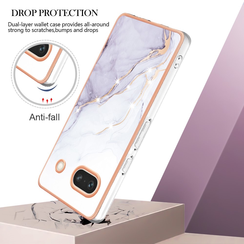 TPU Cover Google Pixel 7a hvid marmor