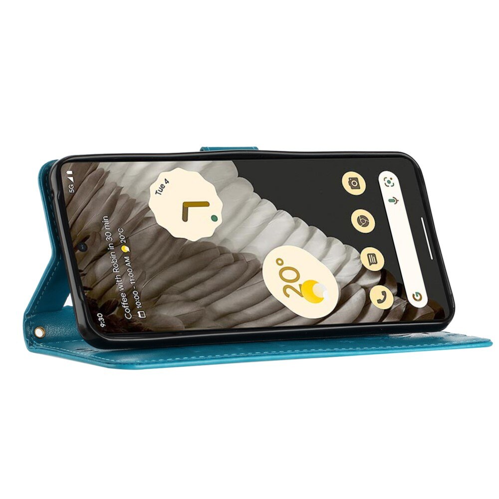 Læderetui Sommerfugle Google Pixel 8 Pro Blå