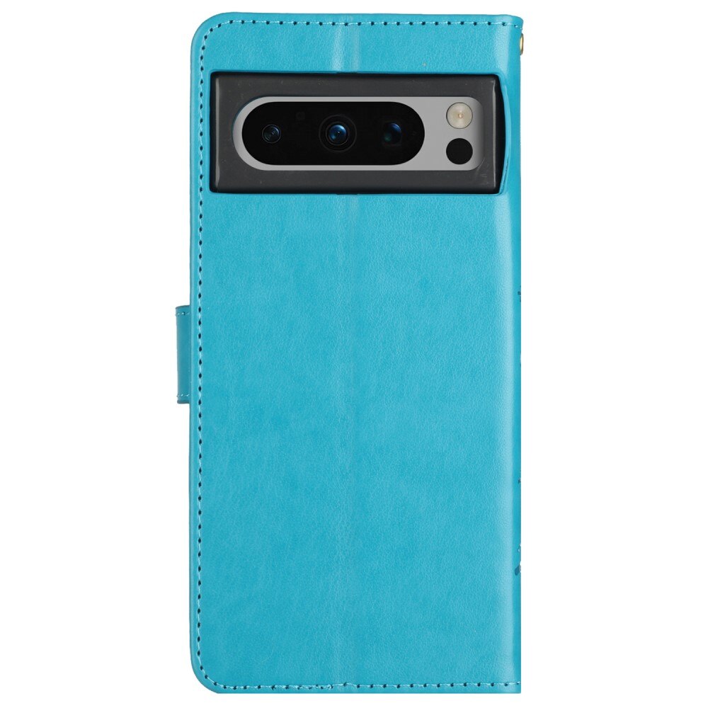 Læderetui Sommerfugle Google Pixel 8 Pro Blå